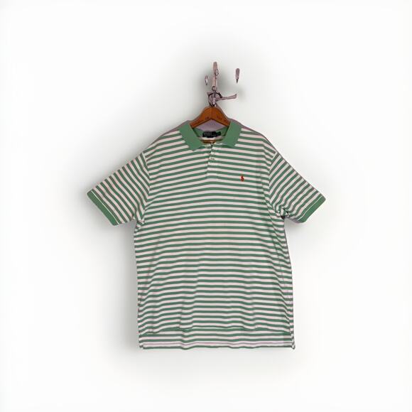 Polo Ralph Lauren XXL Striped Polo Shirt Lot of 2 Green Orange Classic Cotton - Picture 1 of 14